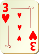 Изображение игральной карты с орнаментом "Heart 3" (Heart 3)
