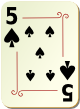 Изображение игральной карты с орнаментом "Spear 5" (Spear 5)