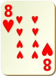 Изображение игральной карты без специфики "Heart 8" (Heart 8)