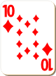 Изображение игральной карты с белым фоном "Diamond 10" (Diamond 10)