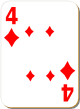 Изображение игральной карты с белым фоном "Diamond 4" (Diamond 4)