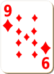 Изображение игральной карты с белым фоном "Diamond 9" (Diamond 9)